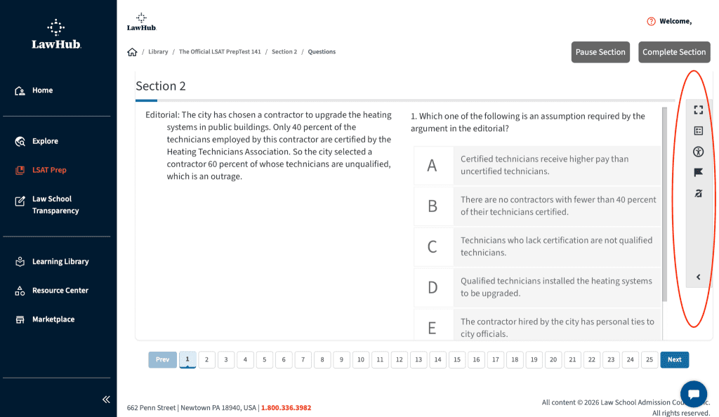LSAT Interface Update Right Menu